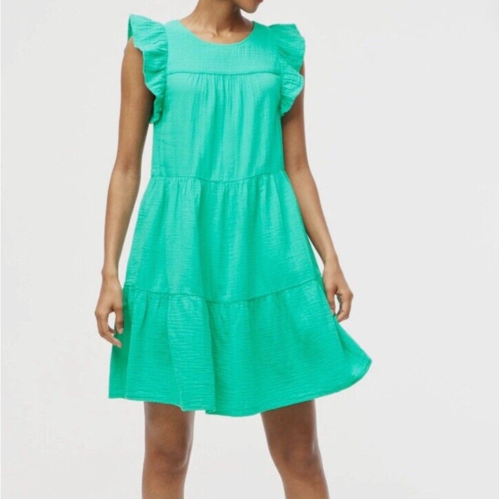 Bright sea foam green women’s mini gauze dress